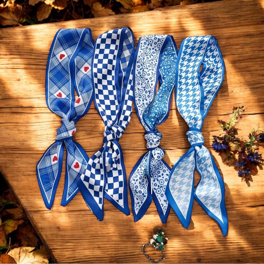 4 Piece Set Of Satinβ Style Vibrant Blue Selection Twillies